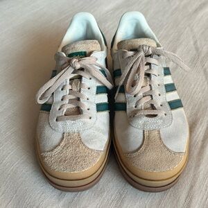 Adidas Gazelle Bold cream and green women’s 6.5